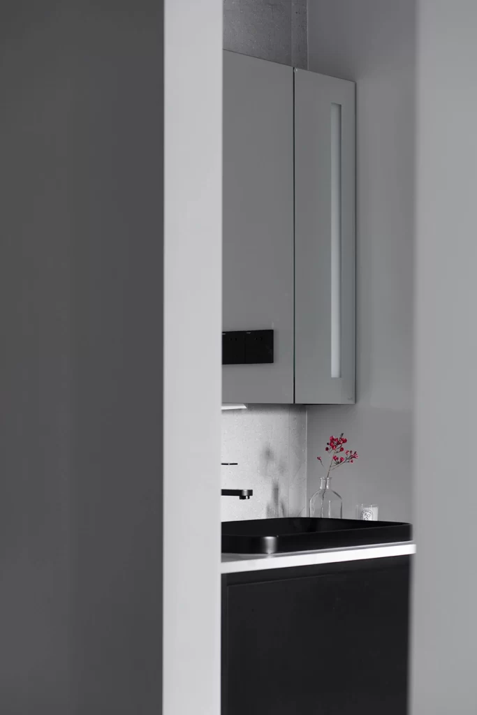 Bathroom Modern Minimalist Gray Black Neutral Simple