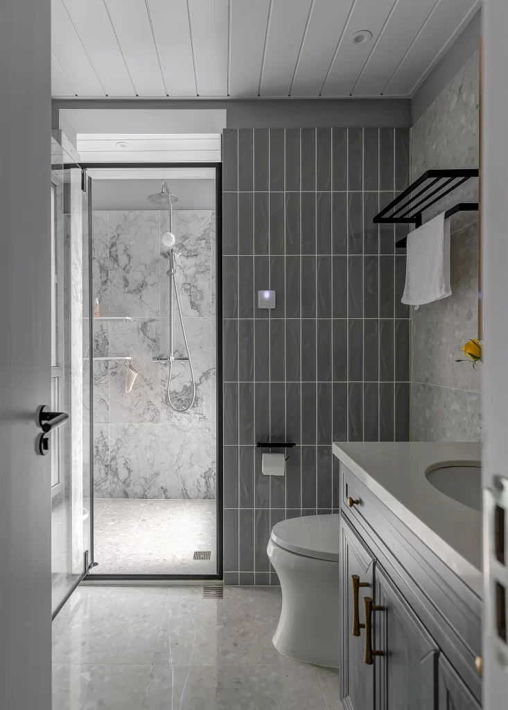 Bathroom Modern Minimalist Grey Marble Neutral
