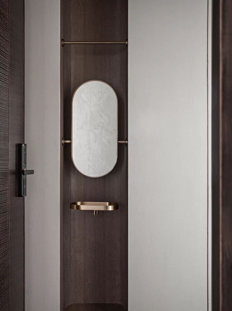 Bathroom Modern Minimalist Neutral Dark Wood Marble