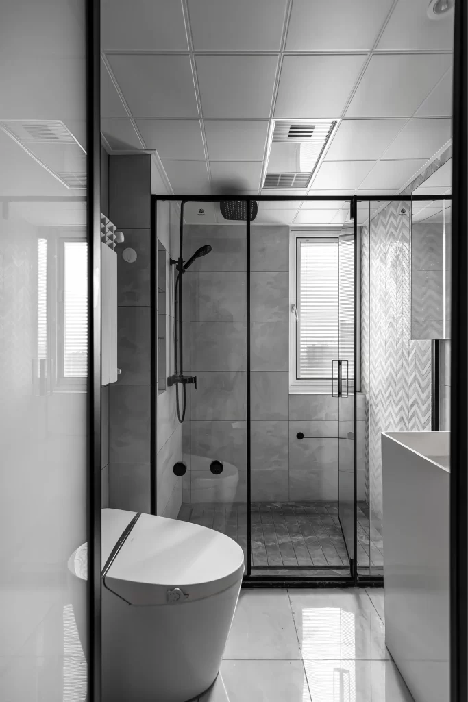 Bathroom Modern Monochrome Glass Tiles Minimalist
