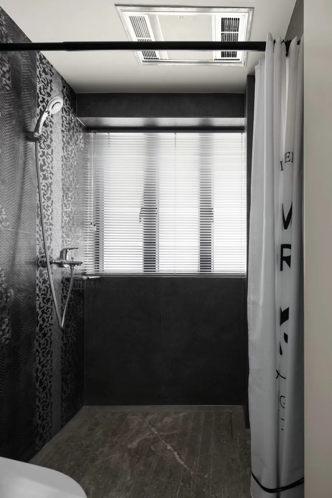 Bathroom Modern Monochrome Patterned Tiles Neutral