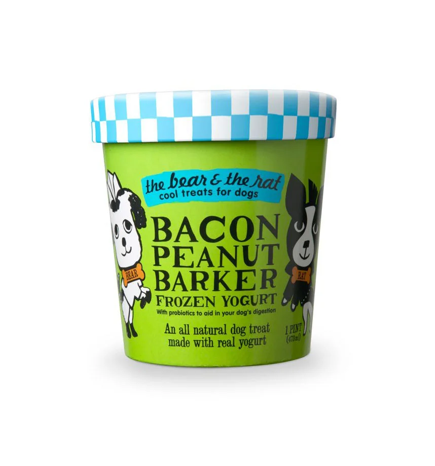 Bear Rat Dog Treats Bacon Peanut Frozen Yogurt Cartoon Green Blue