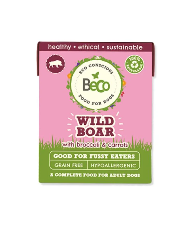 Beco Dog Food Wild Boar Eco Conscious Pink Green Illustration