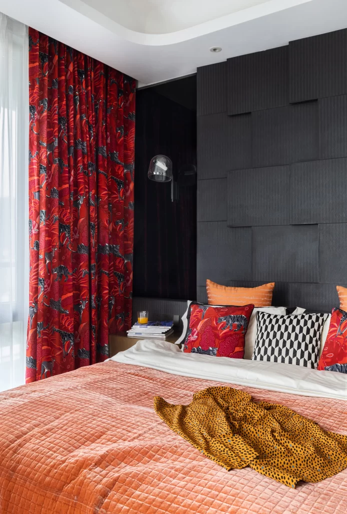 Bedroom Bold Red Black White Patterned Textures
