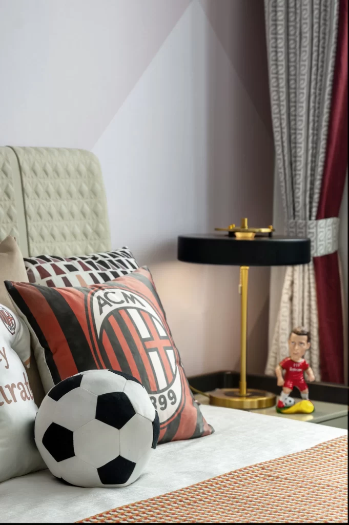 Bedroom Comfortable Sporty Red Black White Patterned