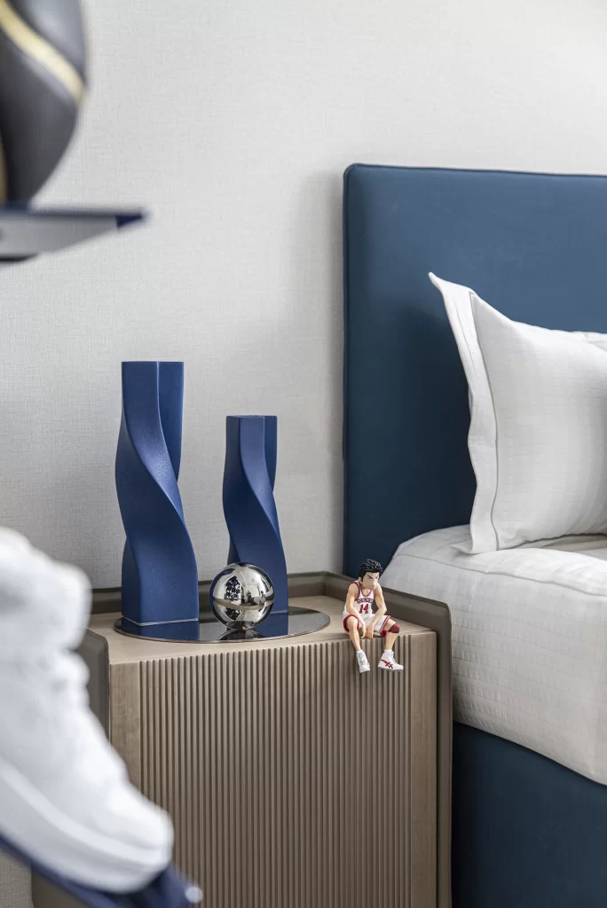 Bedroom Contemporary Blue White Minimalist