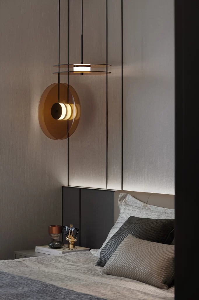 Bedroom Contemporary Neutral Beige Black Gold Accents