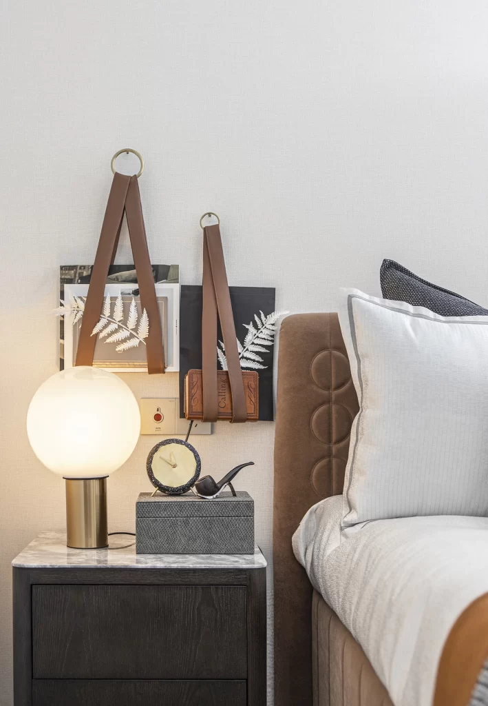 Bedroom Contemporary Neutral Beige Brown Gold Accents