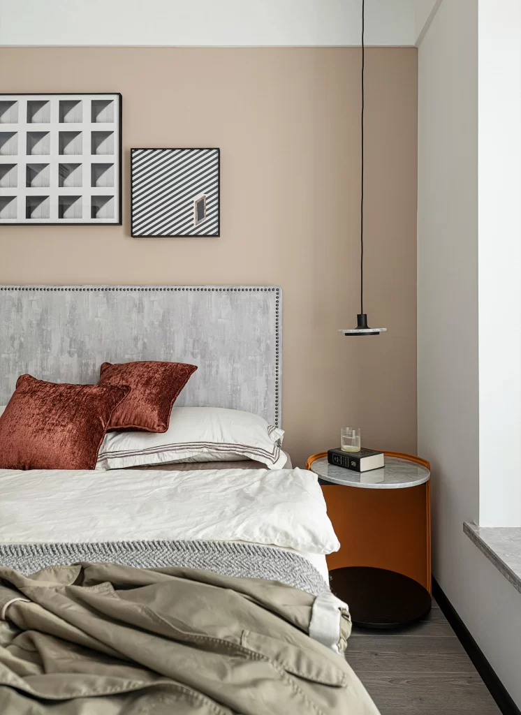 Bedroom Contemporary Neutral Beige Gray Rustic Accents