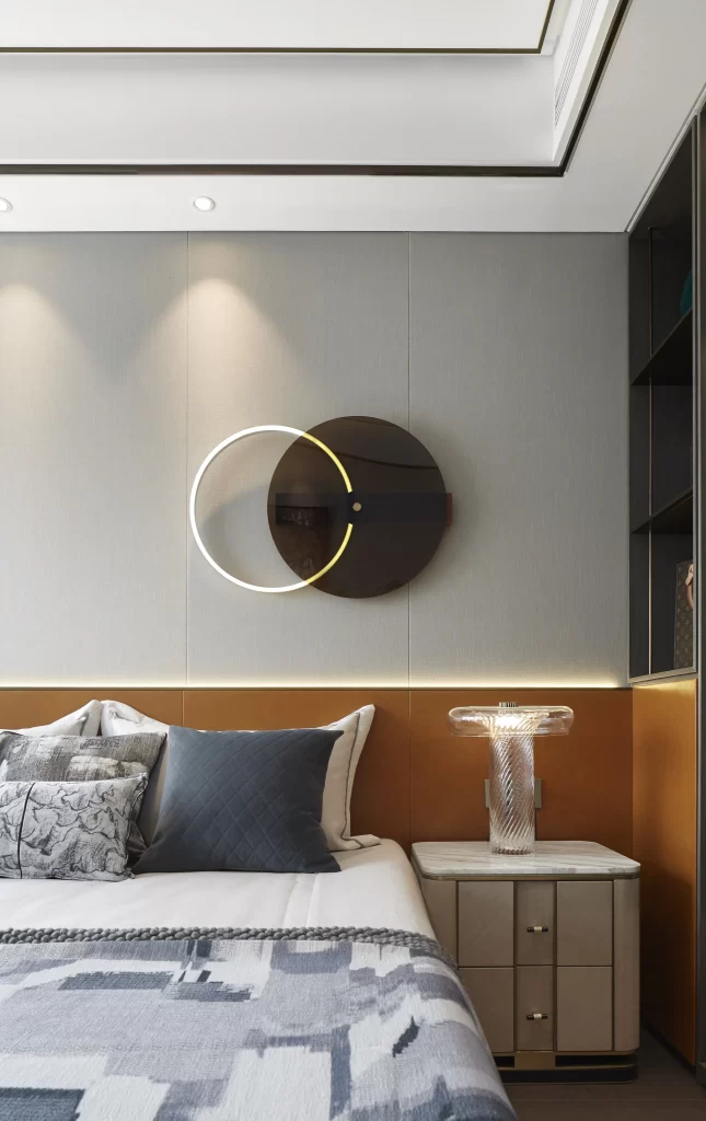 Bedroom Contemporary Neutral Gray White Wood