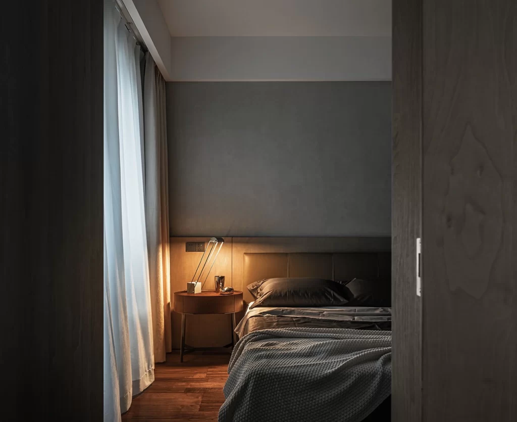 Bedroom Contemporary Neutral Gray Wood Floor