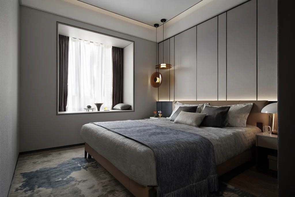 Bedroom Contemporary Neutral Tones Soft Lighting Minimalist