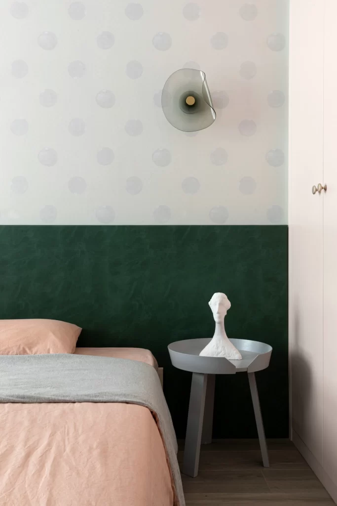 Bedroom Contemporary Pastel Green White Soft