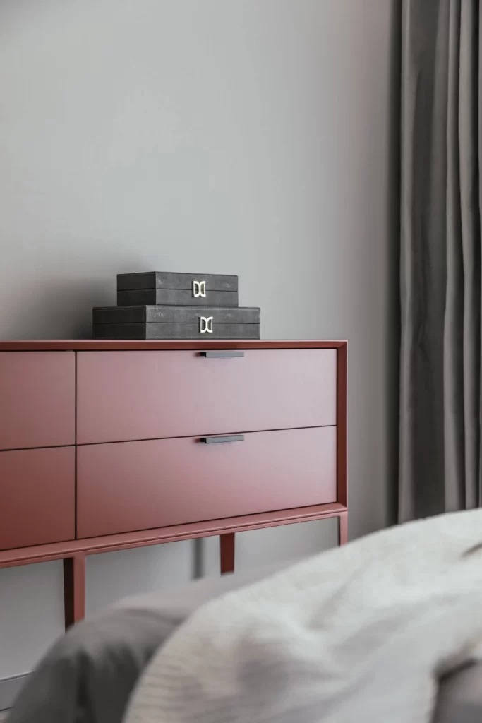 Bedroom Contemporary Rustic Red Black Minimalist