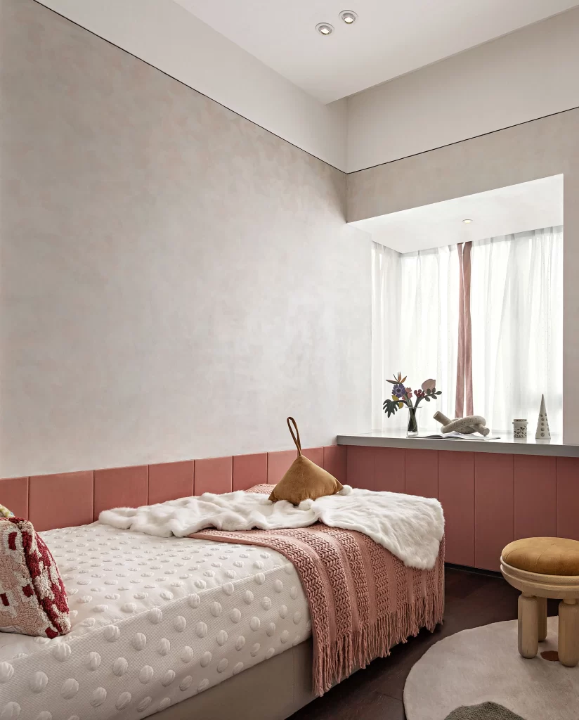 Bedroom Cozy Pastel Pink White Textured Soft