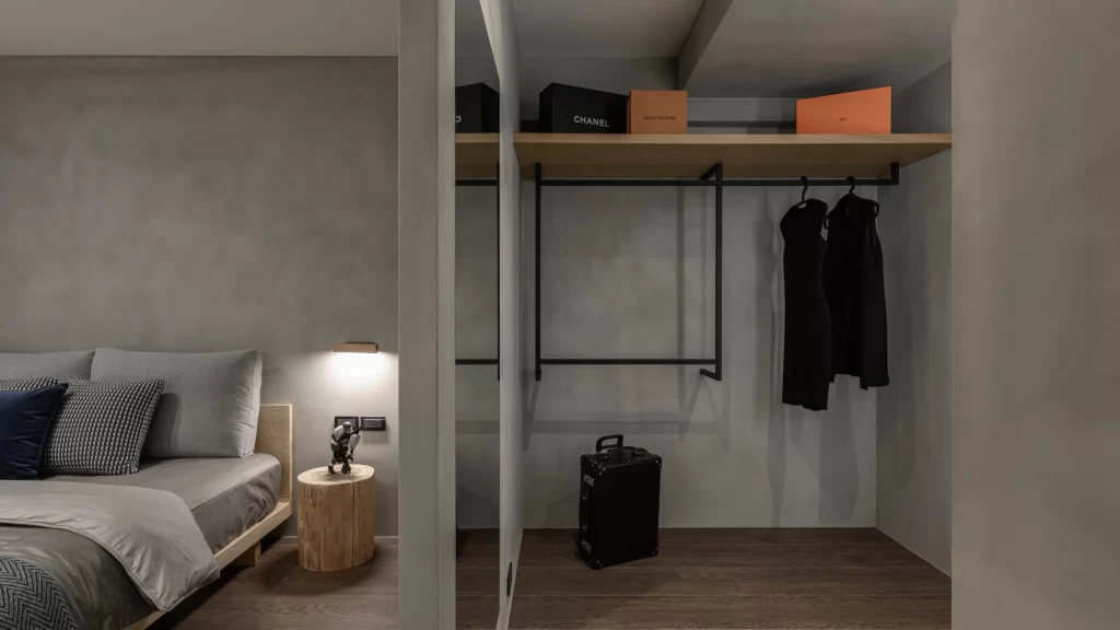 Bedroom Industrial Neutral Black Wood