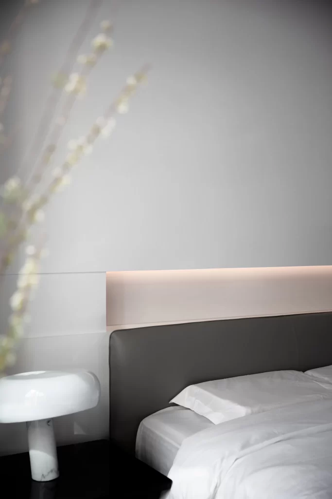 Bedroom Minimalist White Neutral Soft Lighting