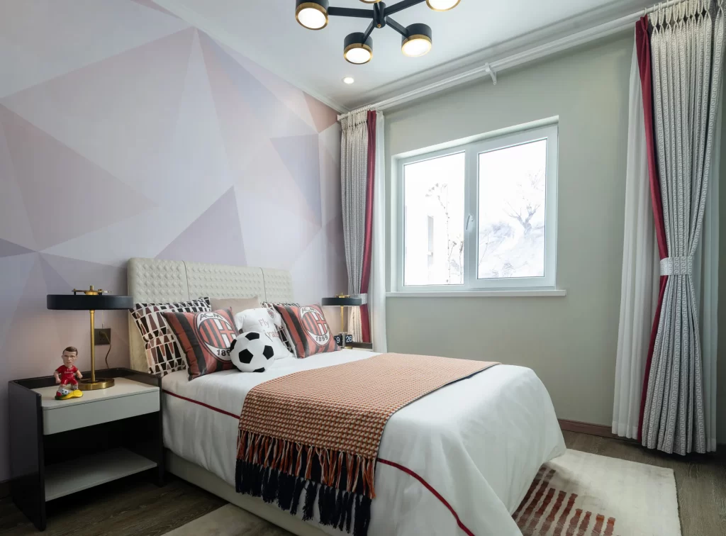 Bedroom Modern Geometric Pastel Soft Lighting