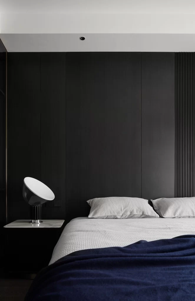 Bedroom Modern Minimalist Black White Navy Blue Textured