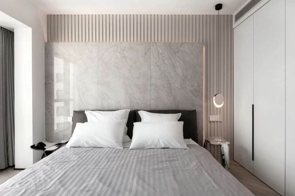 Bedroom Modern Minimalist Neutral Gray Marble