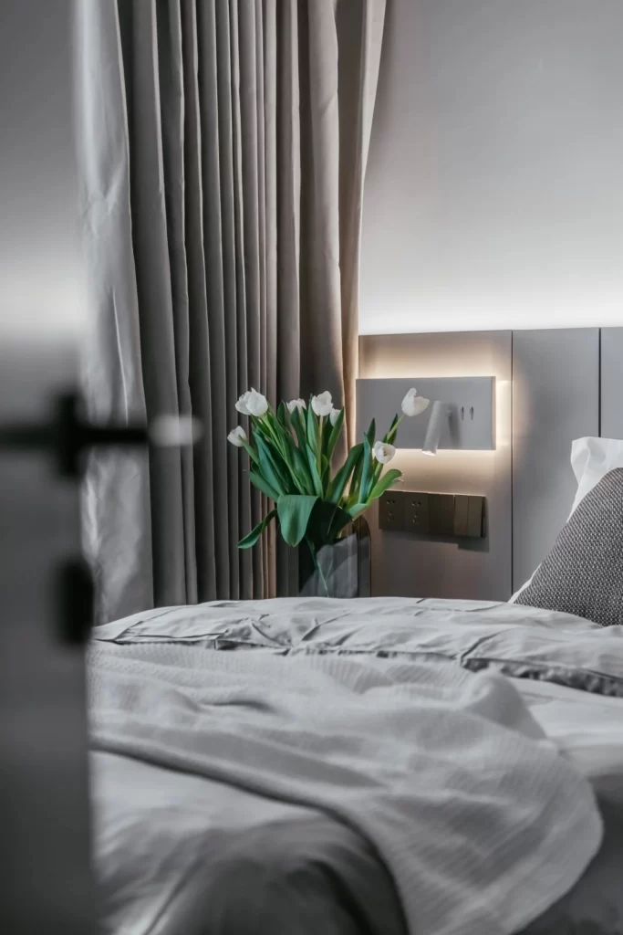 Bedroom Modern Minimalist Neutral Gray Soft Lighting