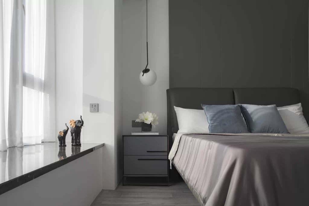 Bedroom Modern Minimalist Neutral Gray White Soft