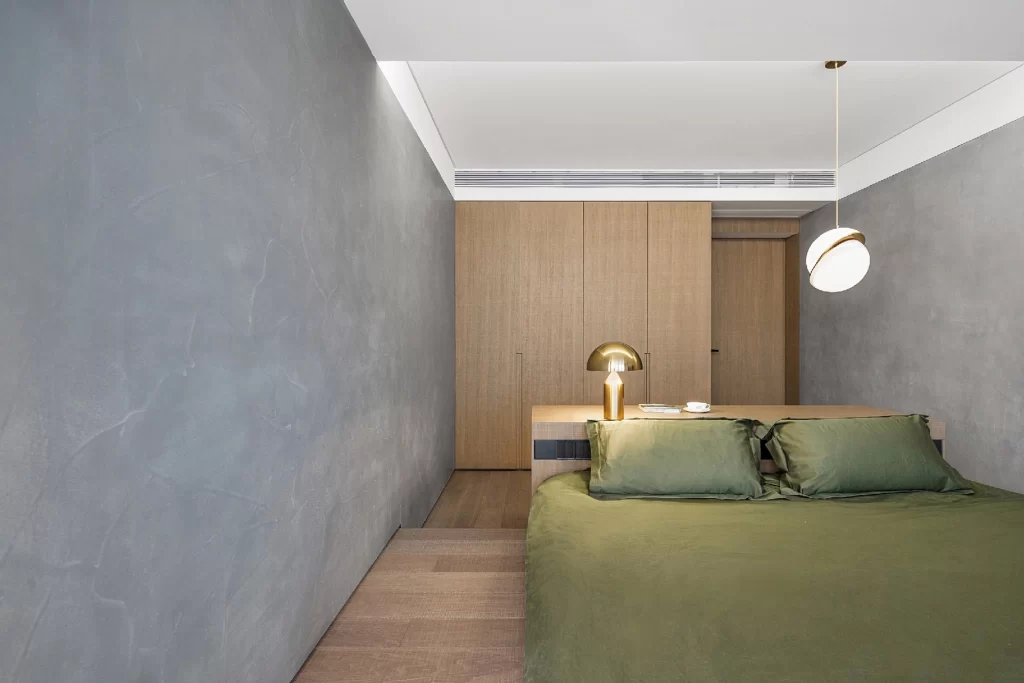 Bedroom Modern Minimalist Neutral Green Wood