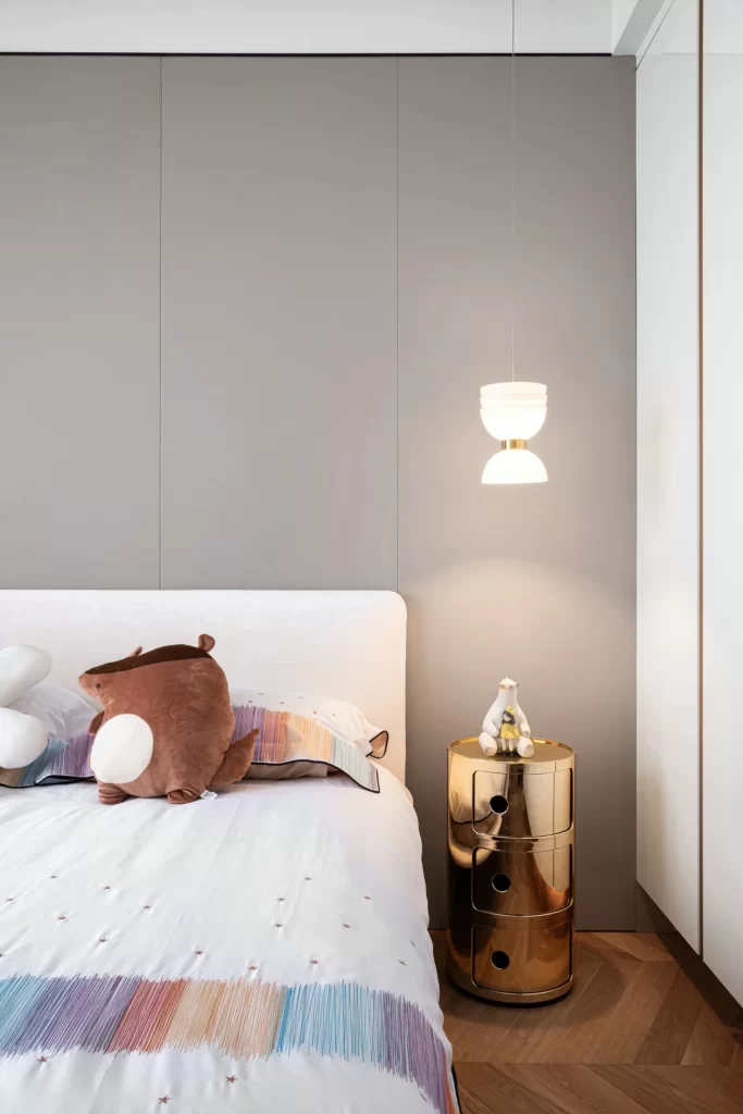 Bedroom Modern Minimalist Neutral White Grey Gold