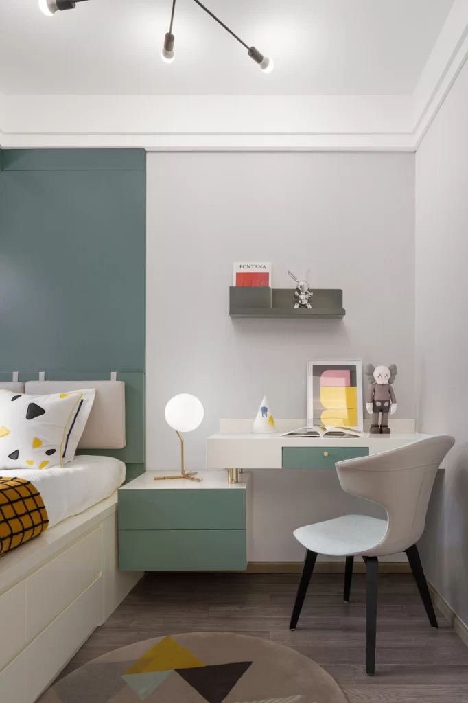 Bedroom Modern Minimalist Pastel Green White Yellow