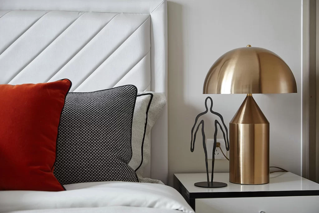 Bedroom Modern Minimalist White Gold Black Orange