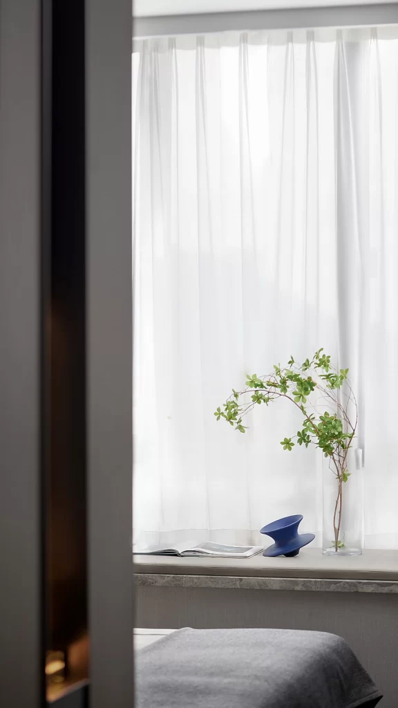 Bedroom Modern Minimalist White Soft Grey Greenery