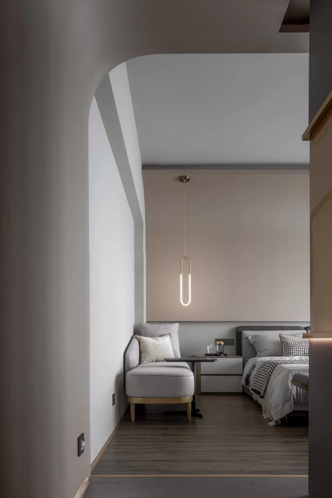 Bedroom Modern Neutral Beige Soft Lighting Minimalist