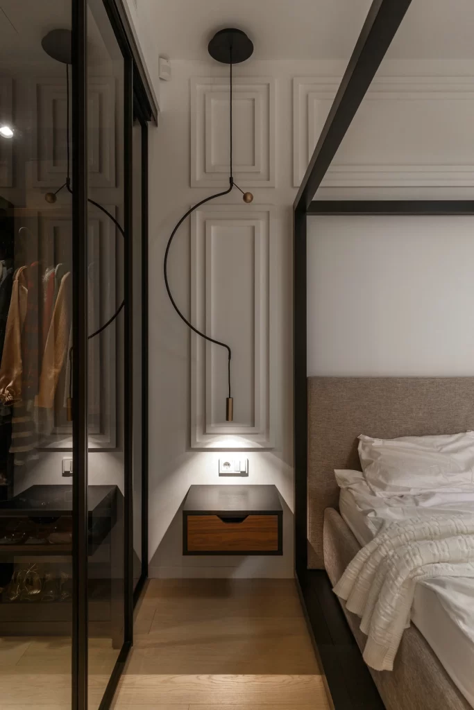 Bedroom Modern Neutral Black White Wood