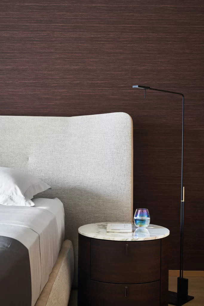 Bedroom Modern Neutral Dark Wood Marble Accents
