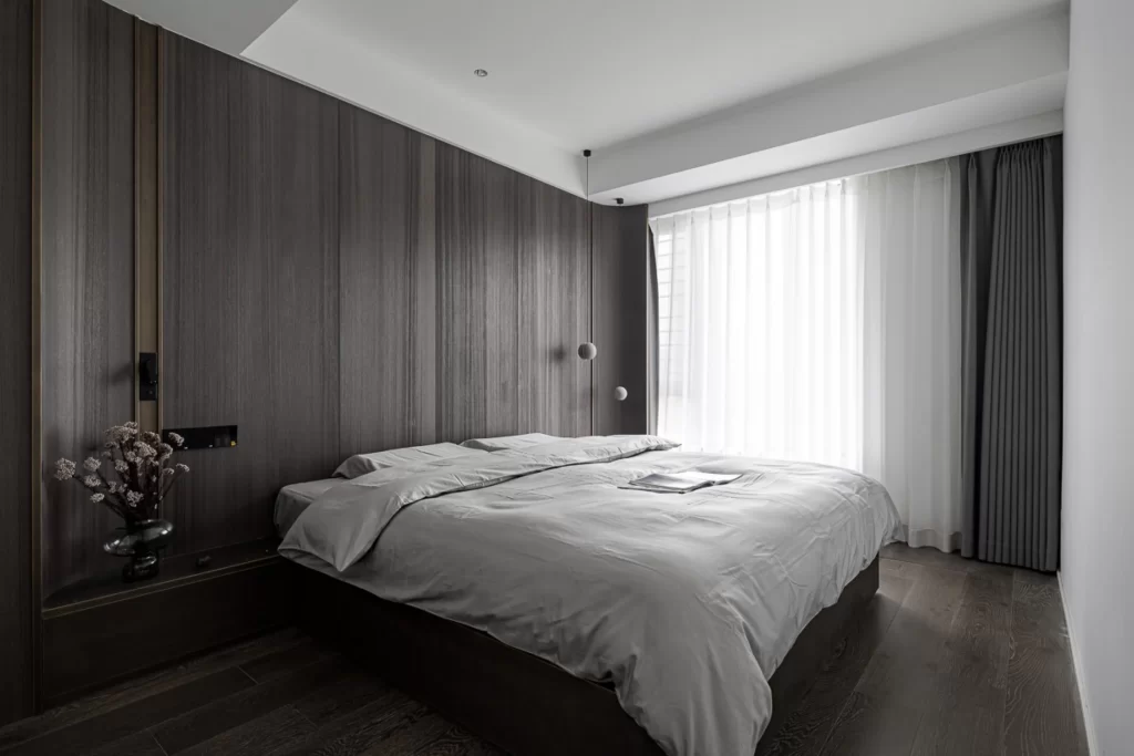 Bedroom Modern Neutral Dark Wood Minimalist