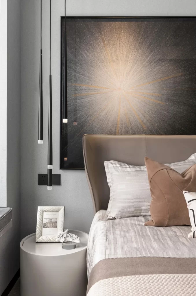 Bedroom Modern Neutral Gray Taupe Textured Artistic