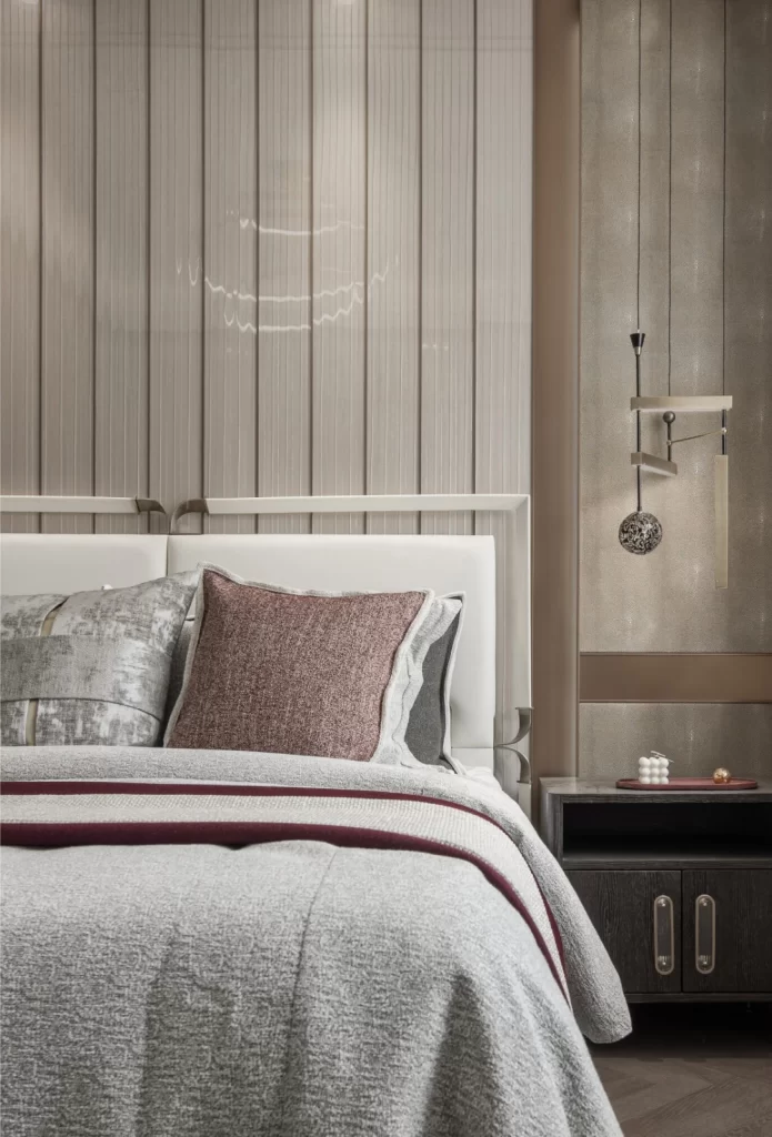 Bedroom Modern Neutral Gray White Textured Accents