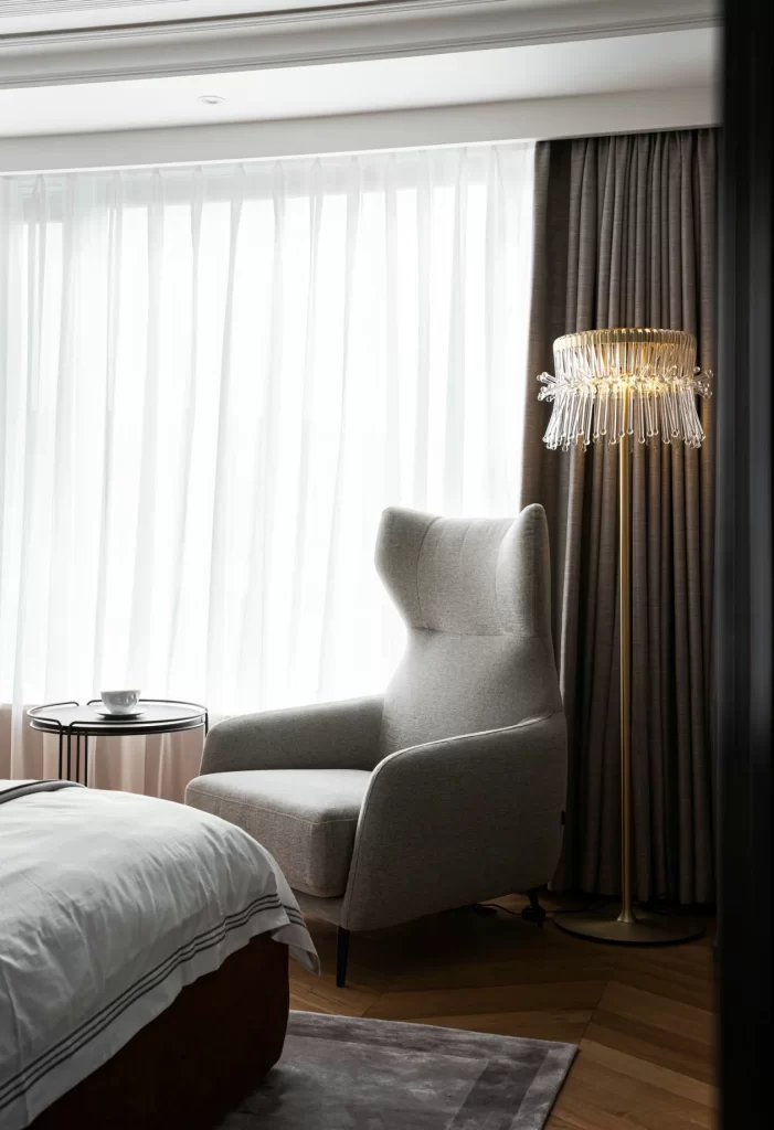 Bedroom Modern Neutral Grey Soft Lighting