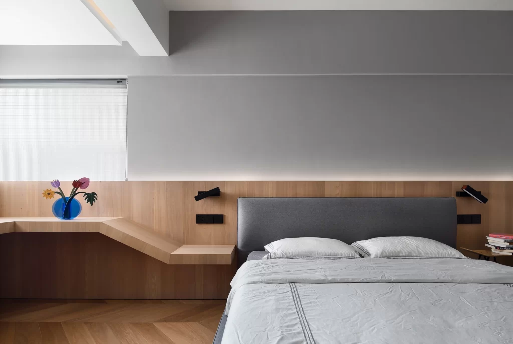 Bedroom Modern Neutral Light Wood Grey Simple
