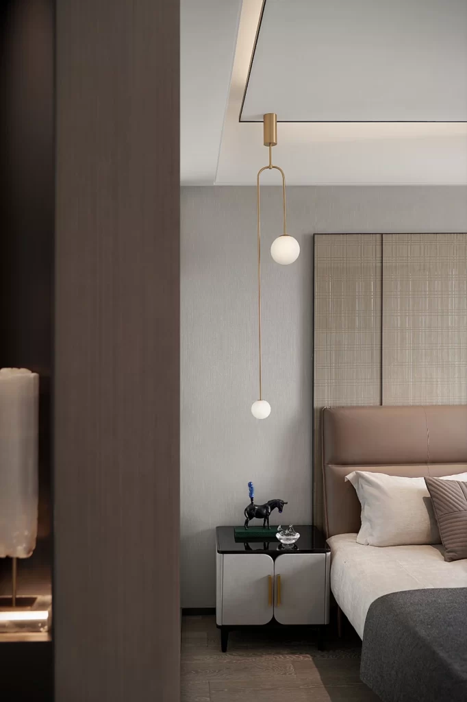 Bedroom Modern Neutral Taupe Gold Accents Minimalist
