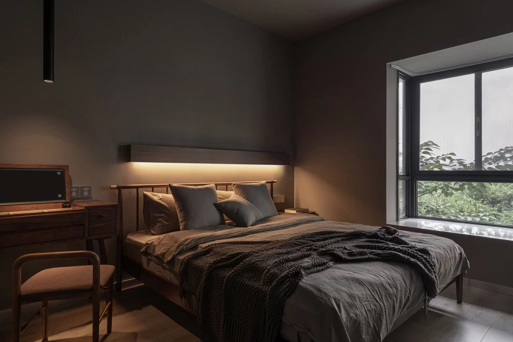 Bedroom Modern Neutral Warm Wood Accents