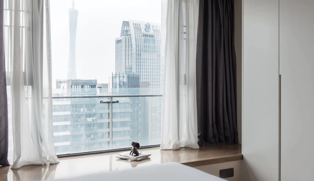 Bedroom Modern White Neutral Glass Balcony