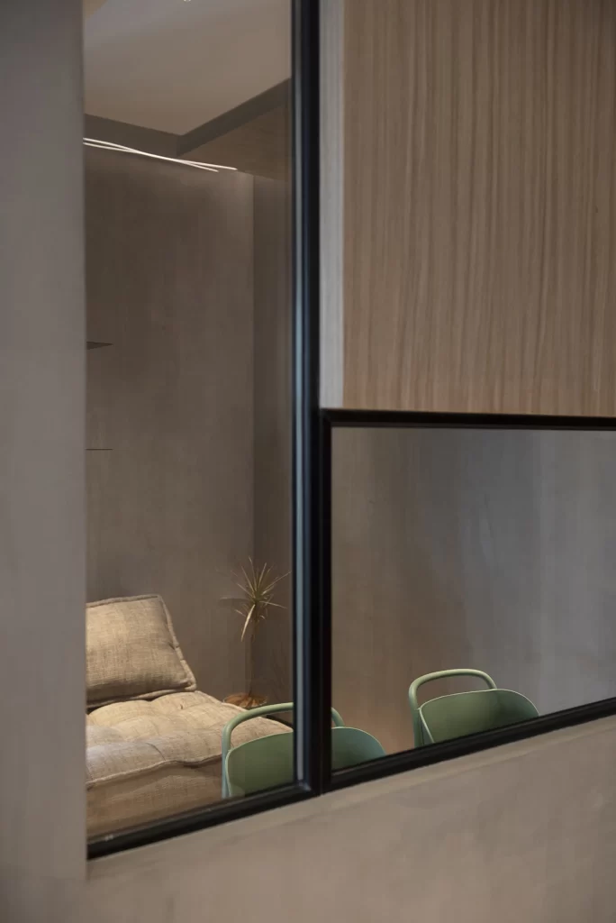 Bedroom Neutral Beige Wood Accents Green Chairs
