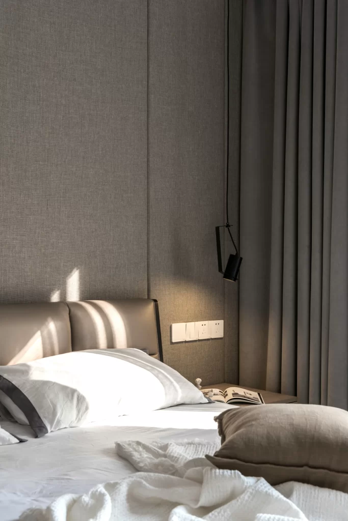 Bedroom Neutral Gray Soft Textures Modern Simple
