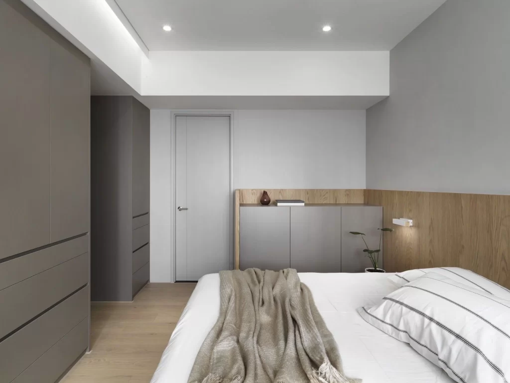 Bedroom Neutral Gray Wood Minimalist