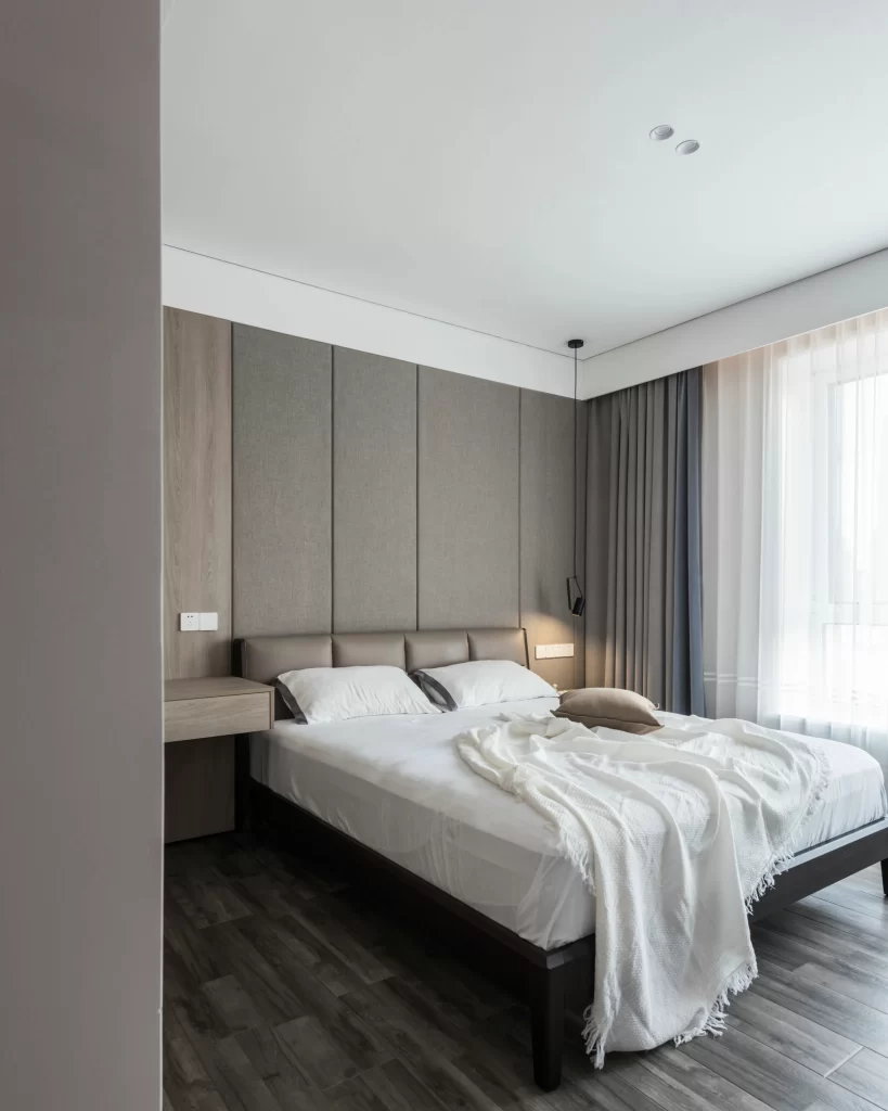 Bedroom Neutral Tones Minimalist Wooden Flooring Soft Textures