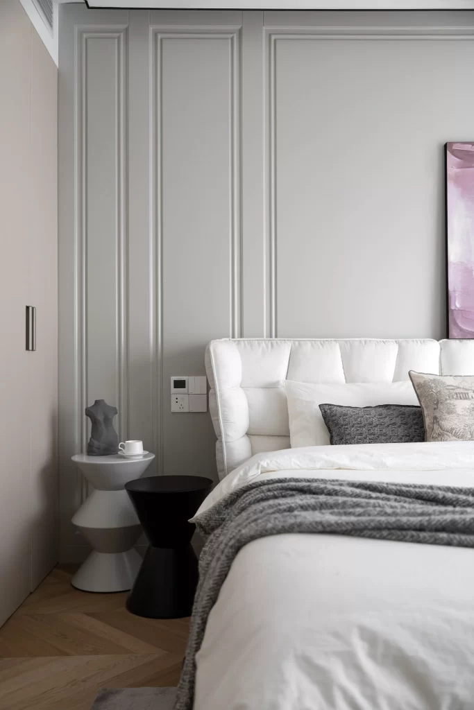 Bedroom Neutral White Gray Textured Minimalist