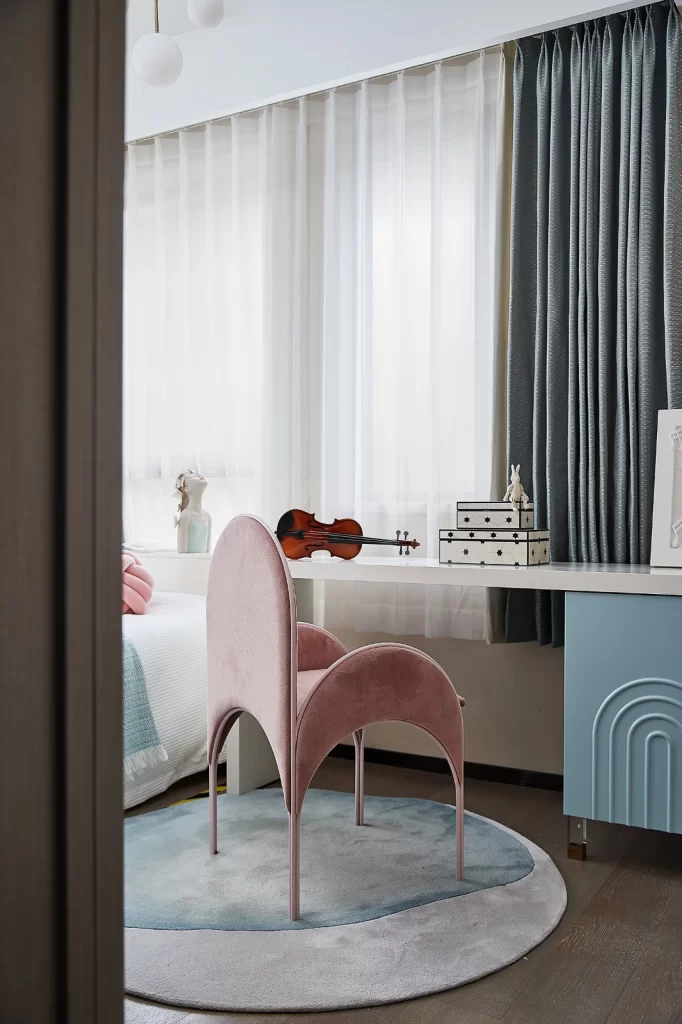 Bedroom Pastel Pink Blue White Modern Minimalist