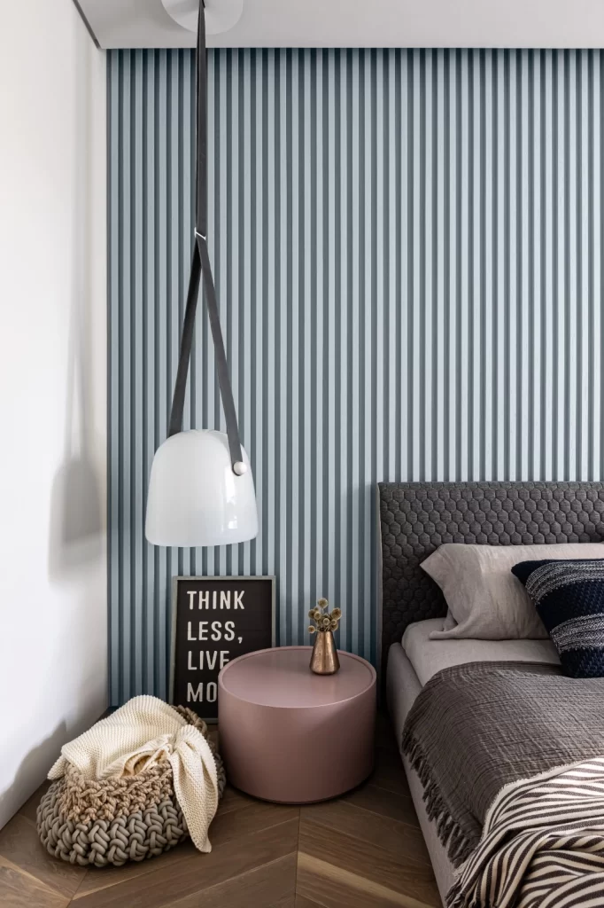 Bedroom Scandinavian Blue Gray Neutral Textured
