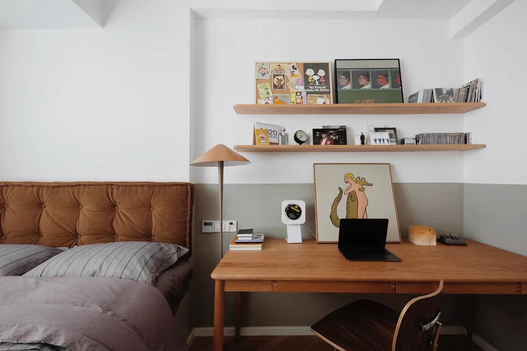 Bedroom Scandinavian Neutral Beige Wood